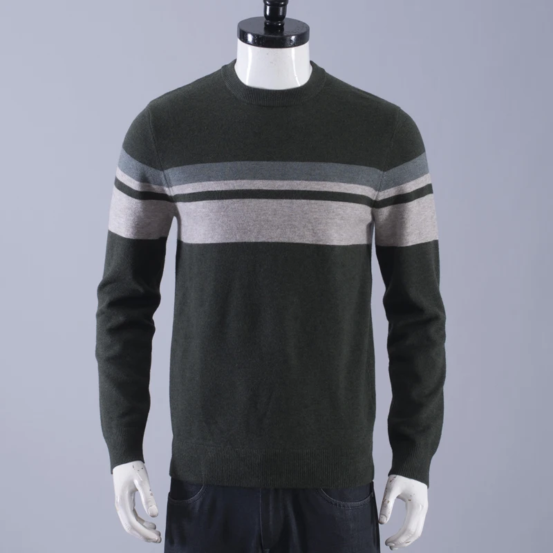 

Удобный антистатический вязаный свитер, круглый, повседневный, деловой, молодежный, зимний, накладной, с длинной полоской, из полиэстера