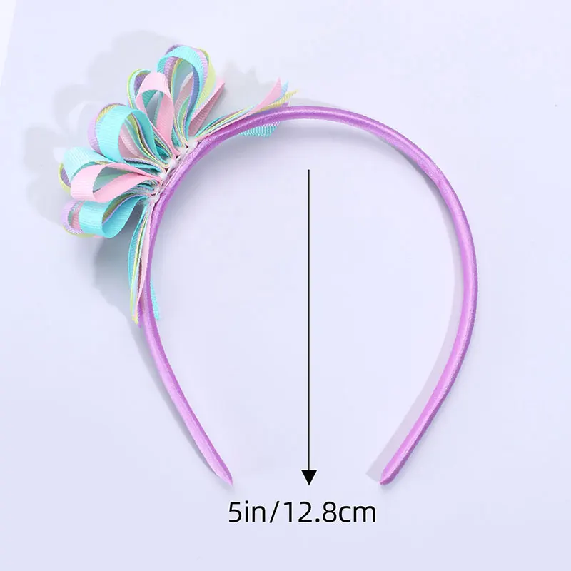 Cute Flower Hair Hoop Boutique Kids Hairband Sweet Ribbon Headbands Boutique Headwear Girls Hair Accessories Hair Styling Tools