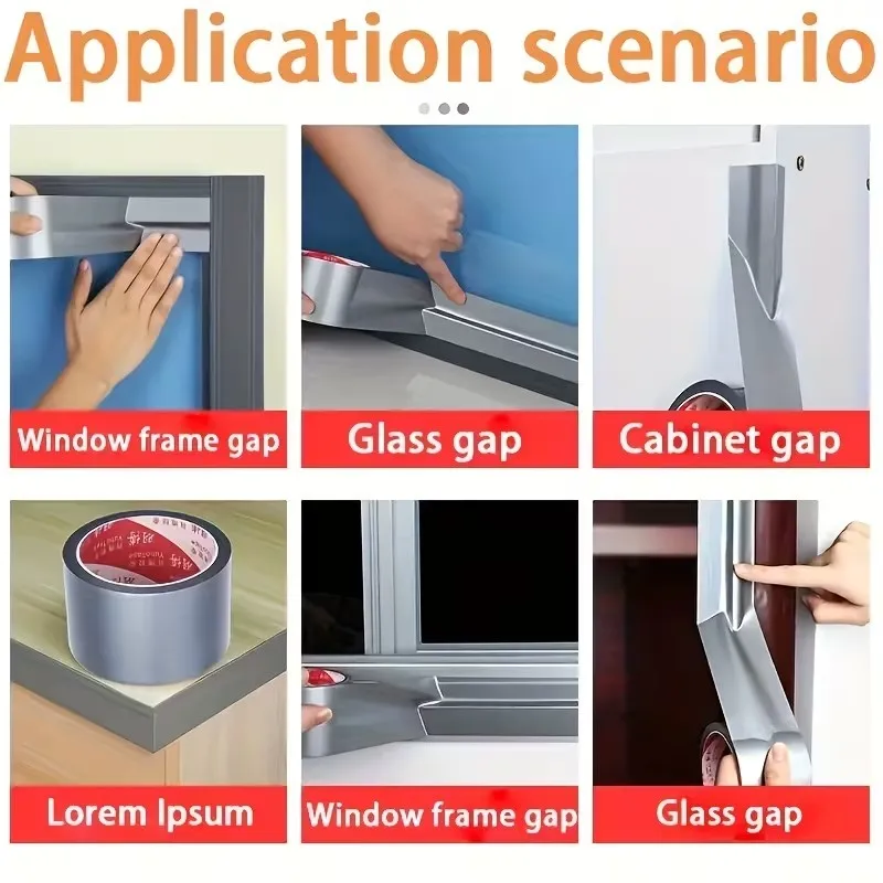 1 لفة نافذة شريط مقاوم للرياح لختم النافذة، ولزوجة عالية ولا ترك أي شريط لختم الفجوة الباردة والماء
