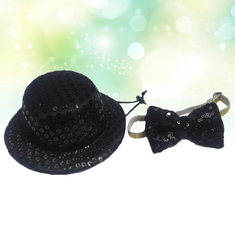 

2pcs Pet Hat Tie Set Sequins Dog Costumes Birthday Party Hats Supplies Soft Comfortable Photo Props Christmas Halloween Dog Hats