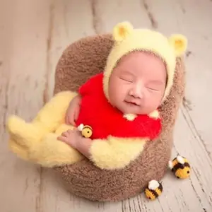 Mohair winnie the pooh, mohair knit pooh bear jammies, newborn pooh bear outfit, baby gift, baby outlets boy, baby girl, photo prop, sitter pooh set