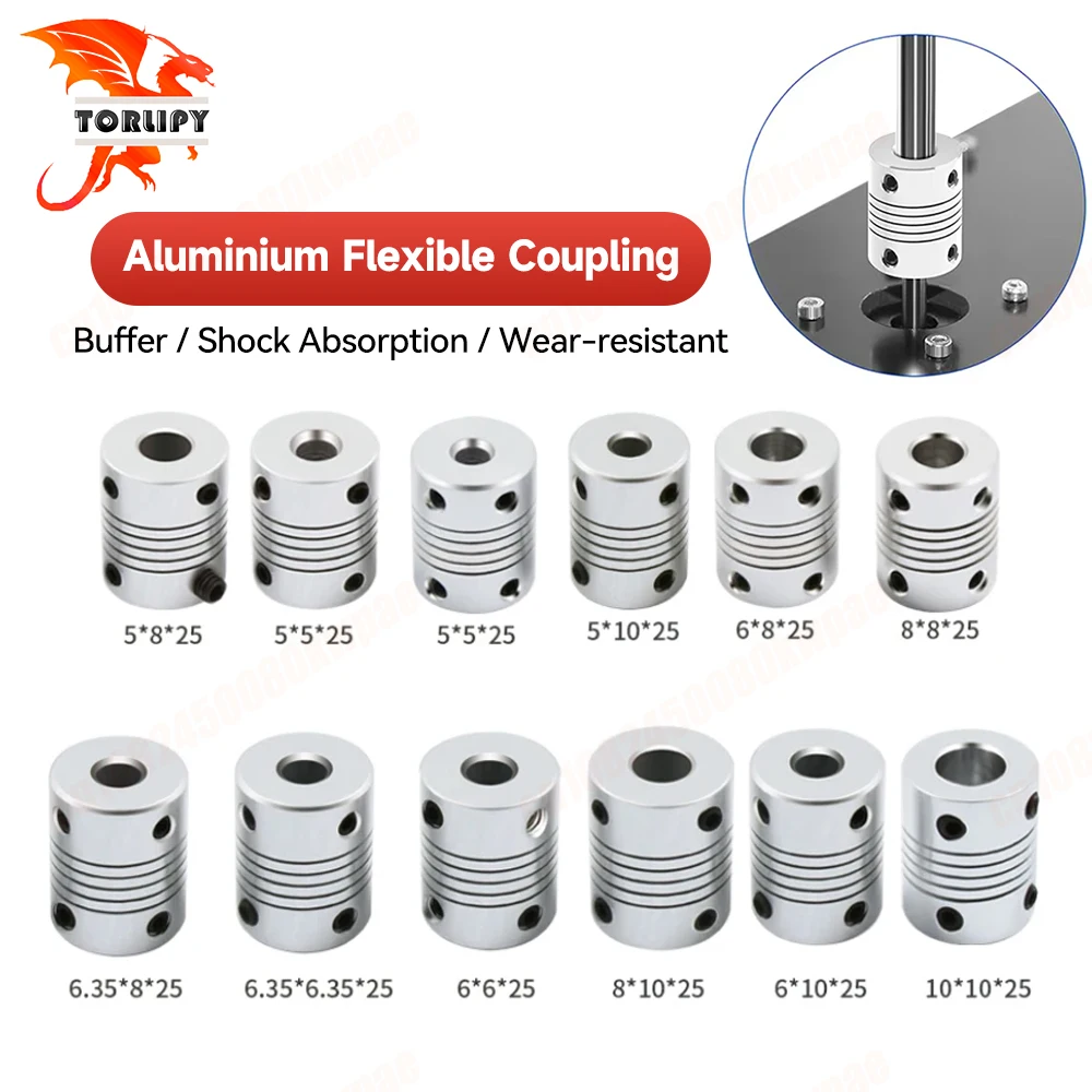 

5pcs D19/20*L25 Aluminium Flexible Coupling Motor Jaw Shaft Coupler 3D Printer Accessories Support Dropshipping