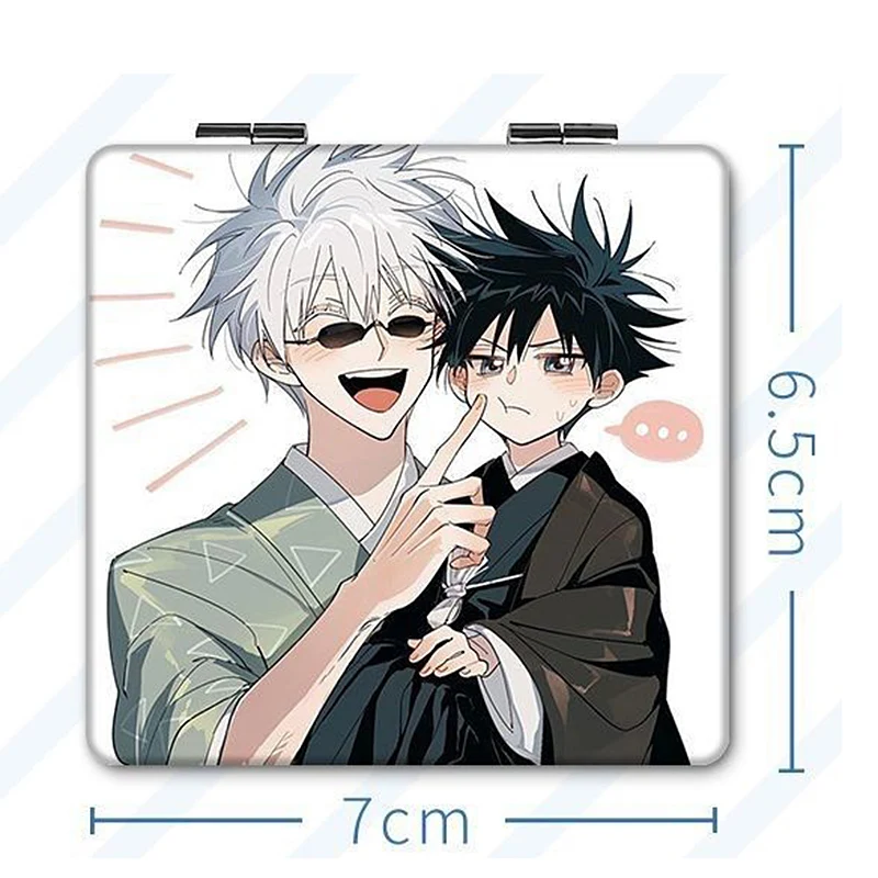 7×6cm Jujutsu Kaisen, Folding Double-sided Makeup Mirror, Anime Cute, Mini Portable Travel, Girls, Magnifying, Square