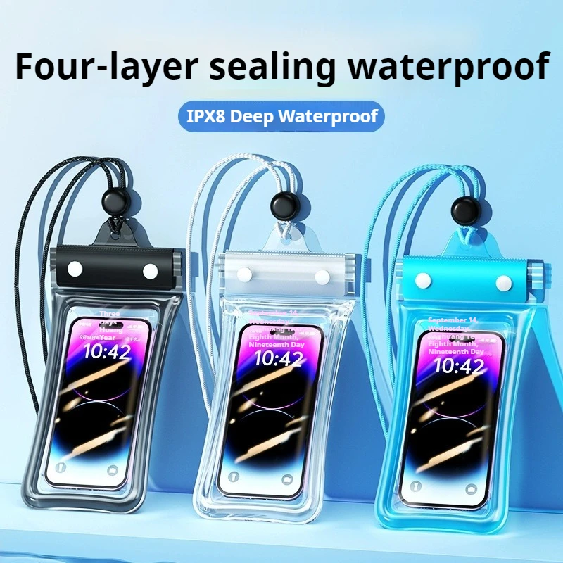 Outdoor Universal Various Mobile Phones Drift Bag Pouch with Lanyard Photographed Can Touchable Screen Seal Clear Waterproof Bag