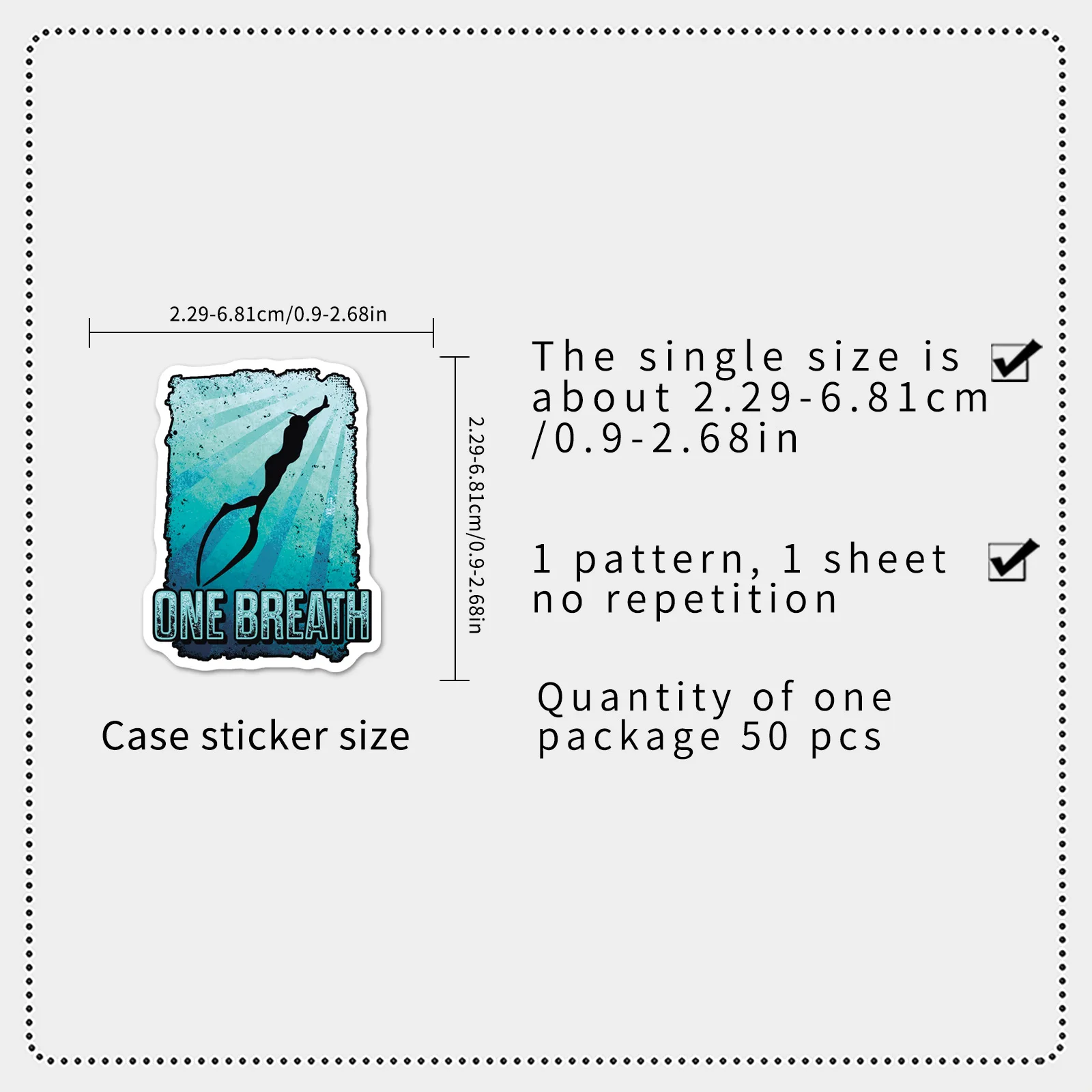 50PCS Diving Stickers Sports Series Cartoon Text Can Decorate Helmet Water Cup Notebook iPad Waterproof Sticker Kids Toy