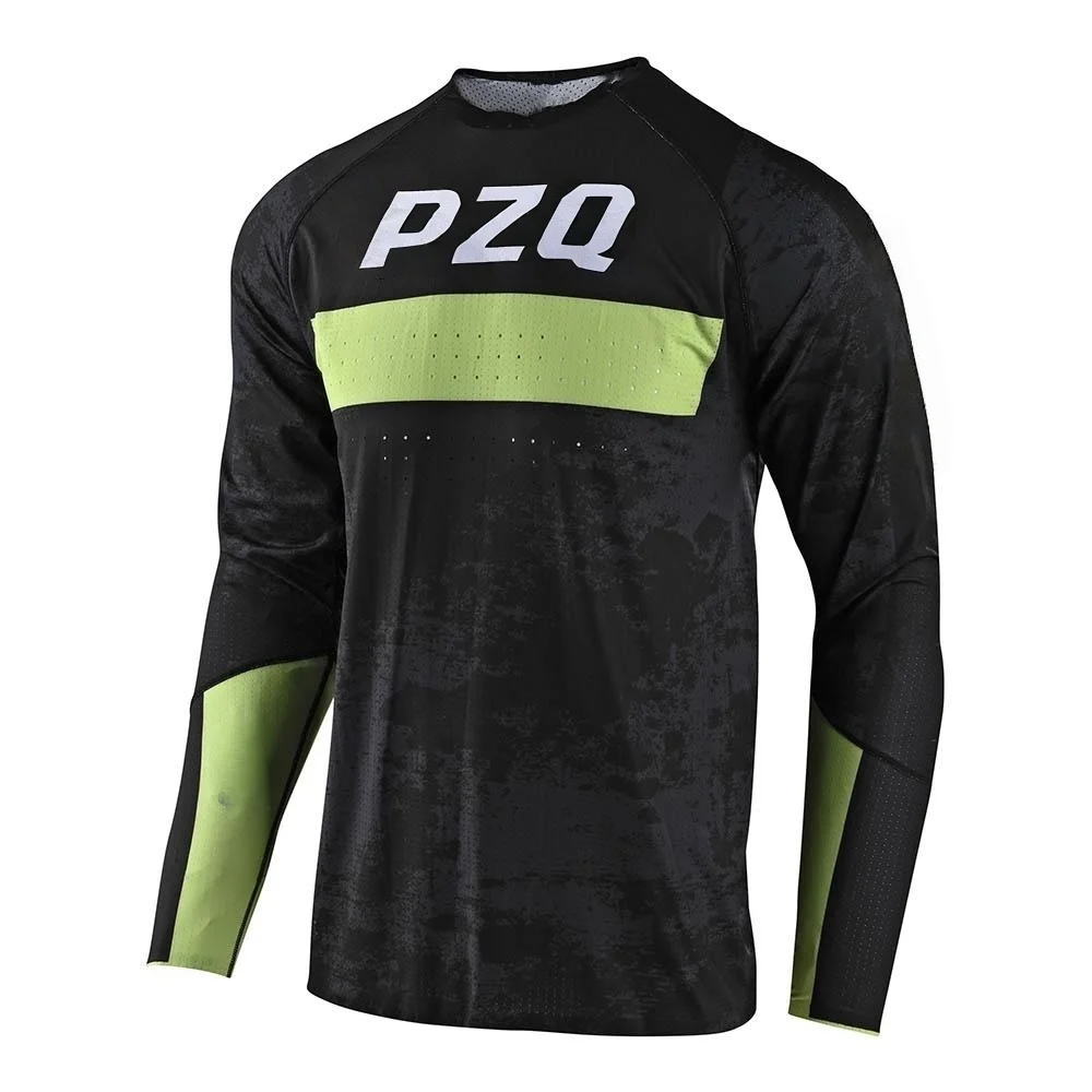 

New pzq summer Downhill Outdoor Long Sleeve Motocross men road canyon cycling Mesh comfortable breathable scuffers shirt S-4XL