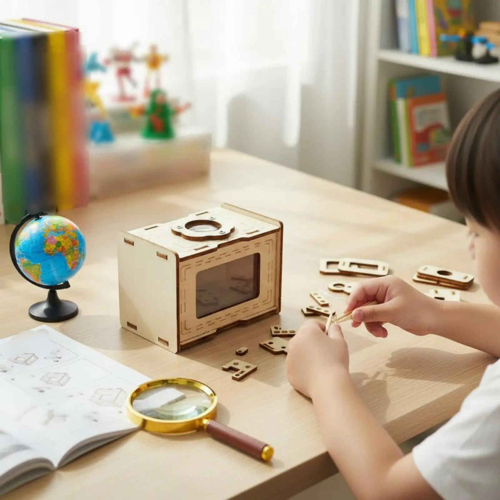 Experiment Kit Children Manual Wooden Viewfinders Model Physics Teaching Aid Learning Kit for Beginners Activities