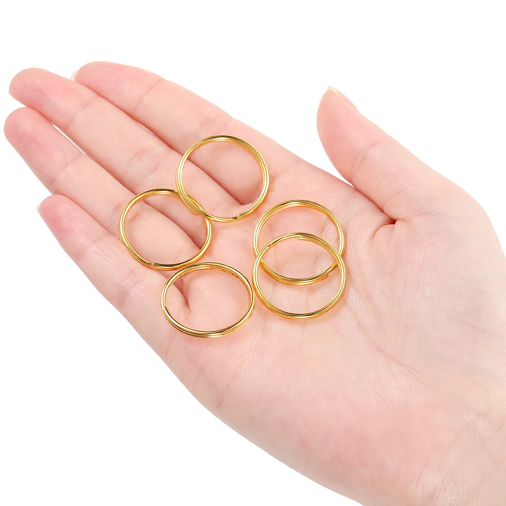 Porte-clés rond en métal, motif ondulé, connecteur ster corrigé pour sac pendentif, bijoux de bricolage, artisanat exécutif, 20 pièces, lot de 50 pièces