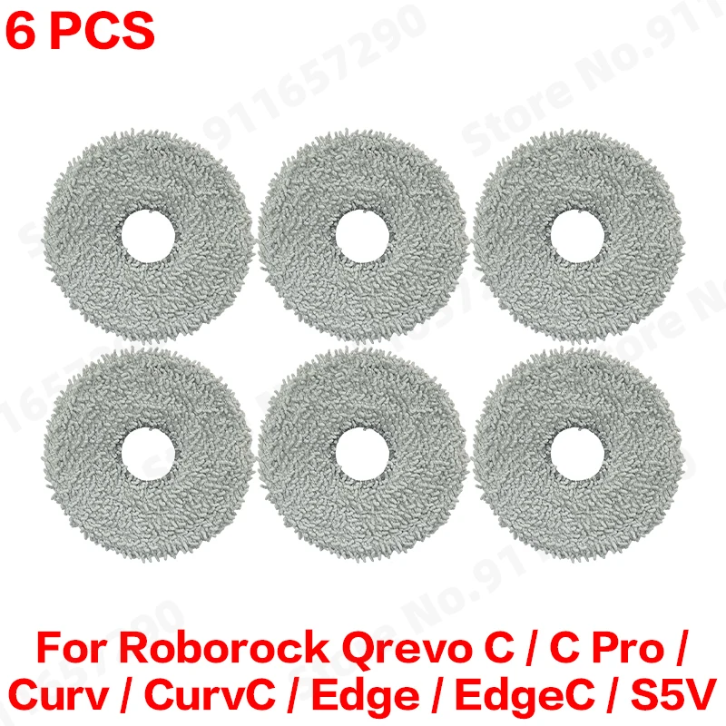 Roborock Qrevo C/C Pro/Curv/CurvC/Edge/EdgeC/S5V Kompatibles Haupt- und Seitenbürsten-Set, Wischtücher, Staubbeutel & Filterset