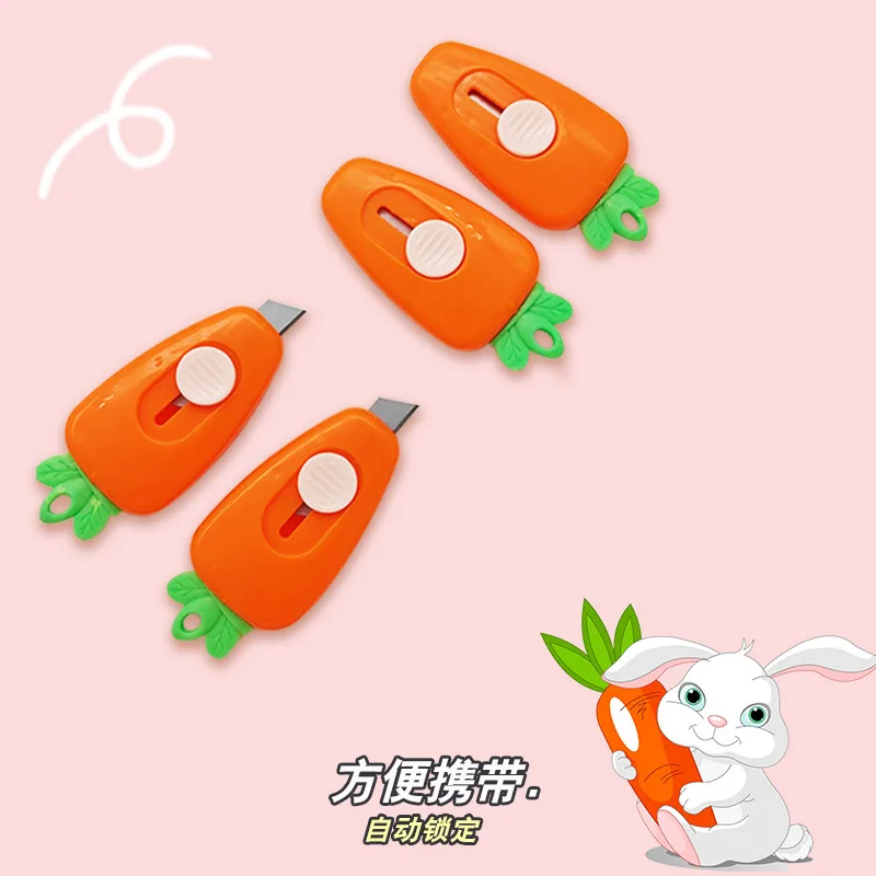 1pc Kawaii Mini Pocket Carrot INS Utility Knife Box Knife Paper Cutter Craft Wrapping Stationery