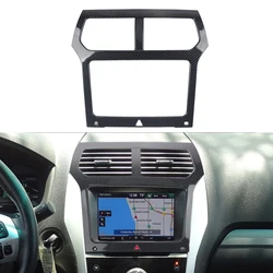 For Ford Explorer 2011 2012 2013 2014 2015 Carbon Black Interior Console Navigation Cover Frame Trim ABS Car Accessories 1pcs