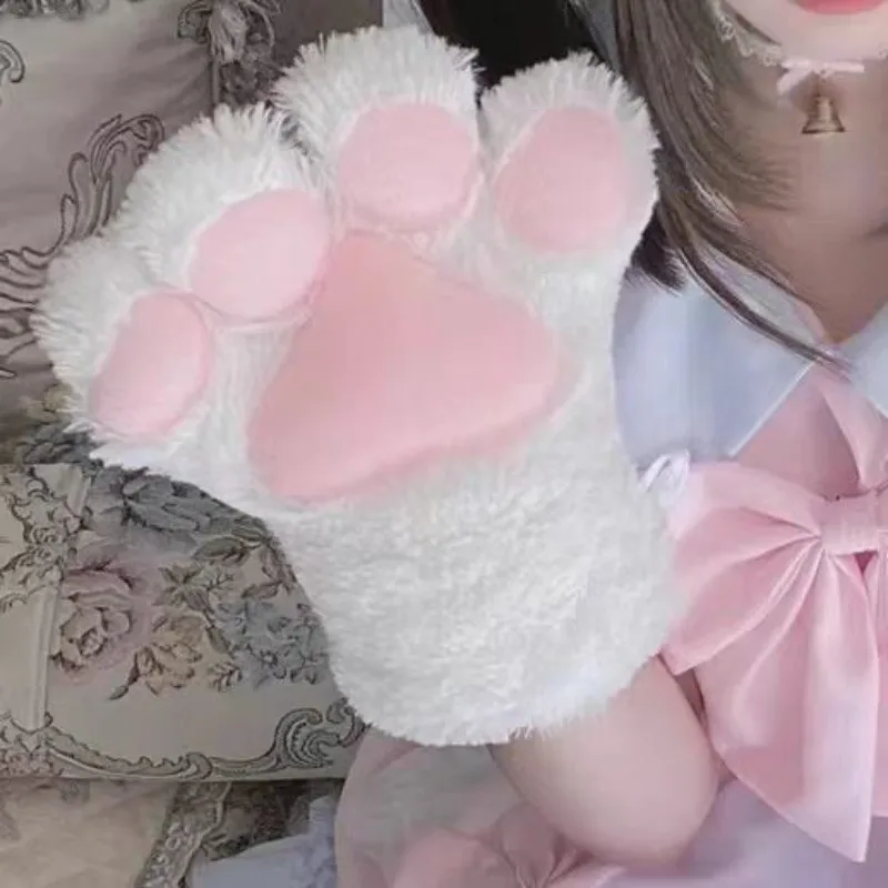 Cute Cat Paw Gloves Girls Plush Cosplay Party Annual Meeting Performance Props Anime Cat Paws Children's Kawaii Soft Toy Gloves