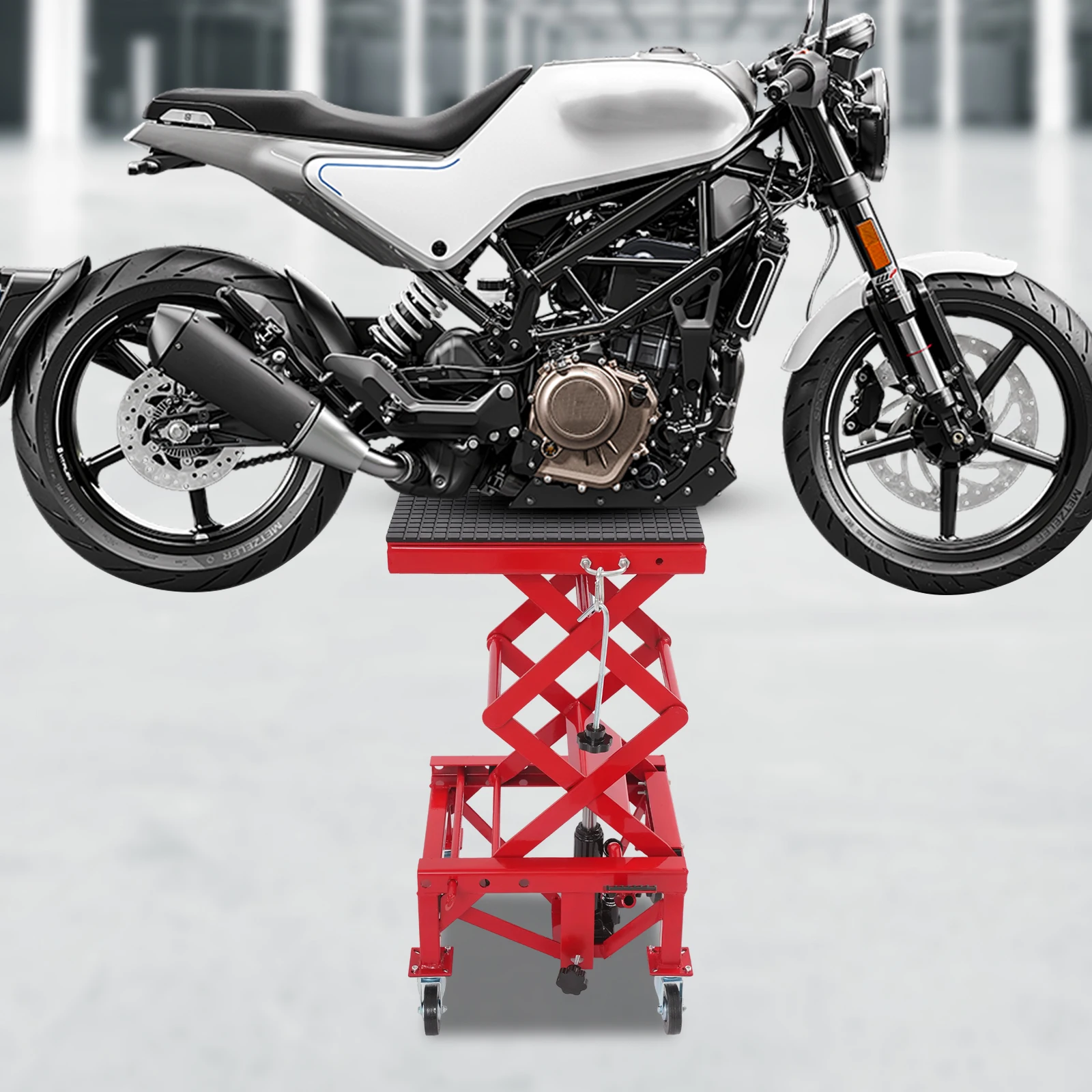 200 كجم دراجة نارية رافعة رفع هيدروليكية حامل مركز هيدروليكي حامل رفع مع 4 عجلات دراجة نارية طاولة رفع لإصلاح الدراجات النارية #3