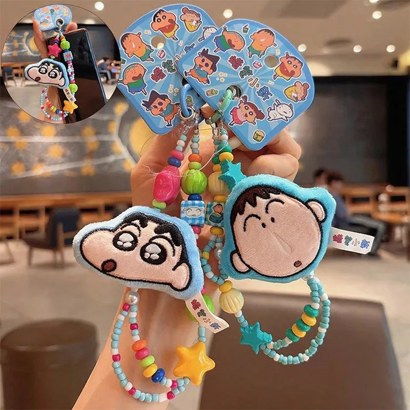 Miniso Crayonshinchan Plush Phone Chain Aida Himawari Plush Phone Pendant Car Pendant Student Backpack Pendant Children Gift