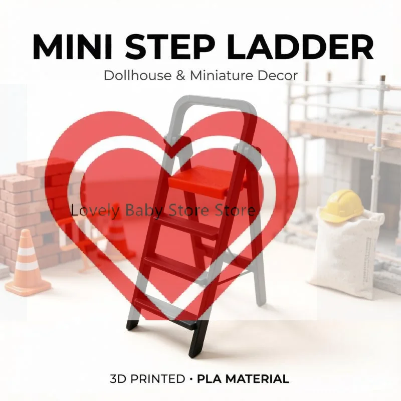 【BS】Dollhouse Mini Plastic Ladder Model Dollhouse Furniture Ladder Decor Toy Accessories Micro Scene Construction Props