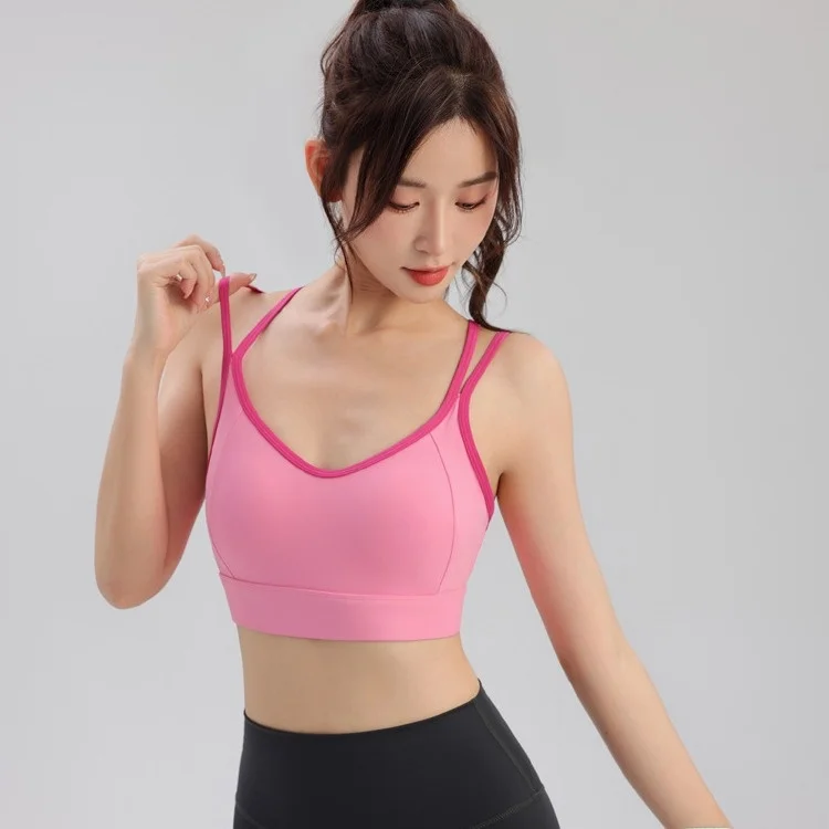 

Женский профессиональный фитнес-бюстгальтер, противоударное спортивное нижнее белье для бега, йоги, одна чашка, красивый дизайн спины, красочный
