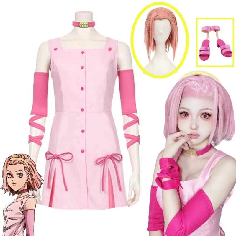 

Sugimoto Reimi Anime JO Cosplay JO Costume Bizarre Wig Shoes Adventure Cute Girl Strap Skirt Woman Dress Halloween Party Outfit