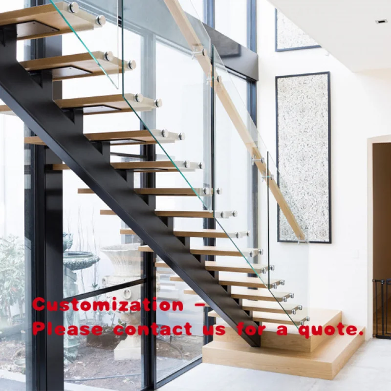 custom.Steel Wood Stairs Design Straight Automatic Attic Stairs