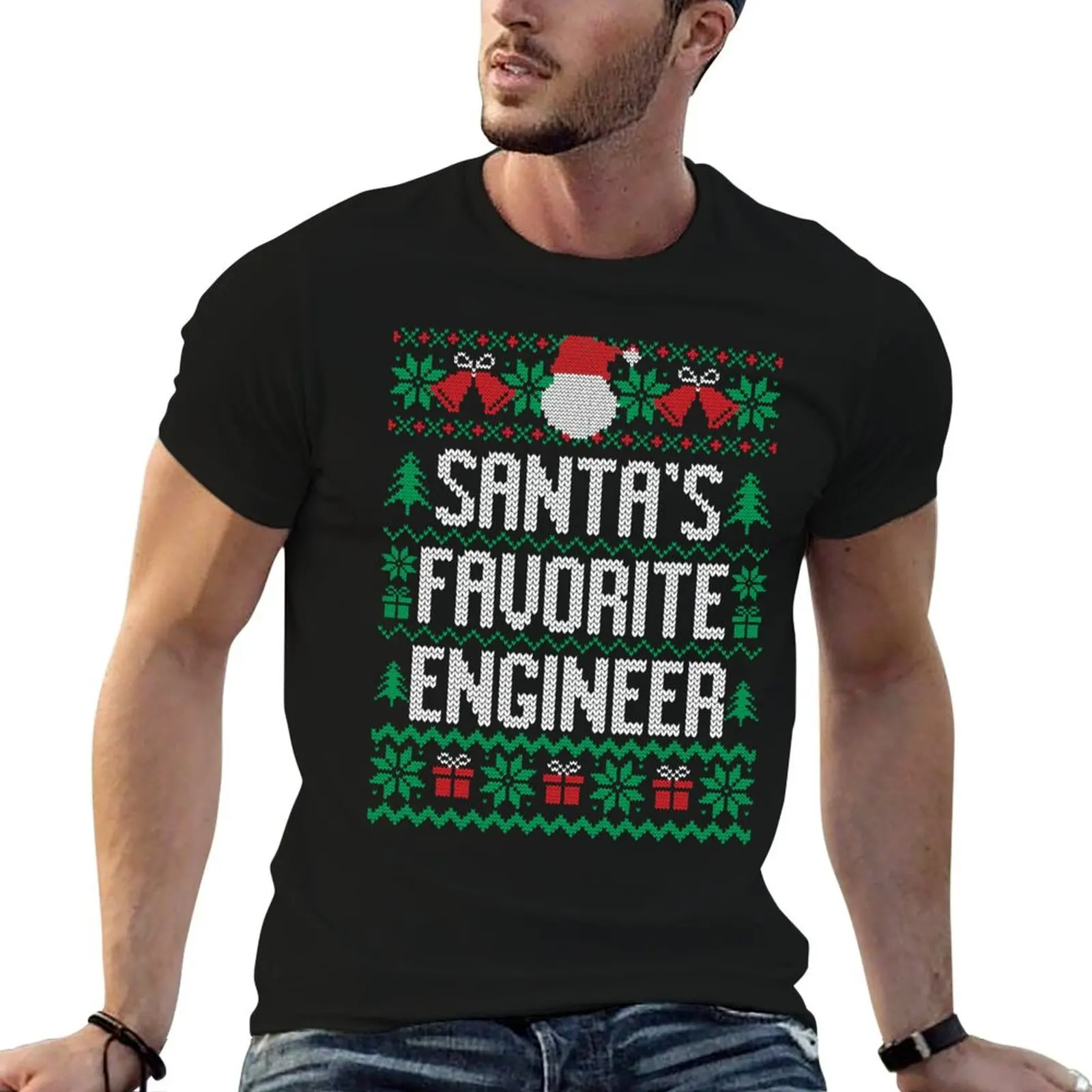 

Santa's Favorite Engineer T-Shirt plus sizes anime stuff shirts men graphic