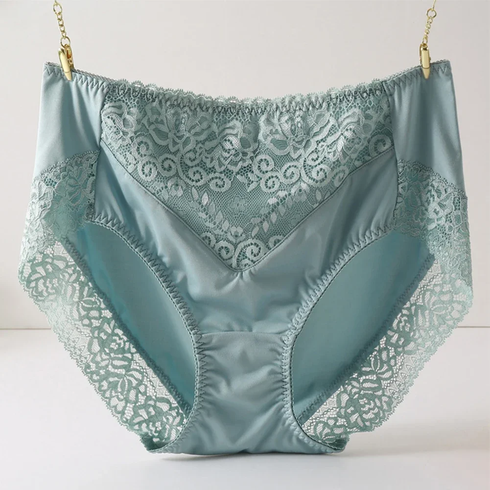 Culotte Respirante Taille Haute pour Femme, Sous-Vêtement Doux, Motif Floral, Sans Balles