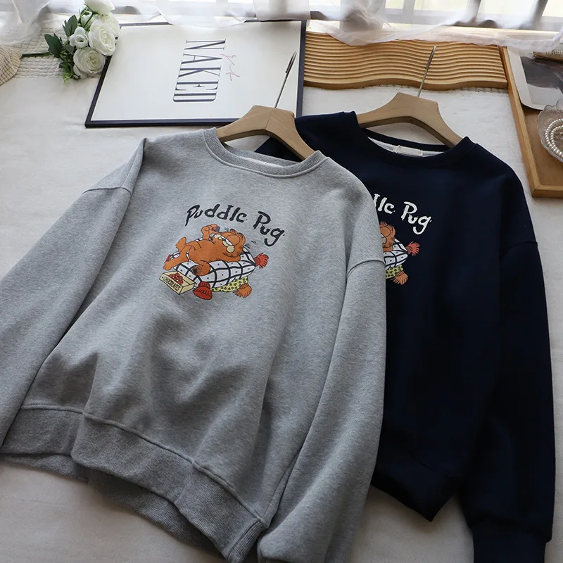 Ay round Ne-suéter holgado informal para mujer, Top con estampado de dibujos animados, antienvejecimiento, moda de otoño, nuevo Sle, corte holgado ultra hermoso