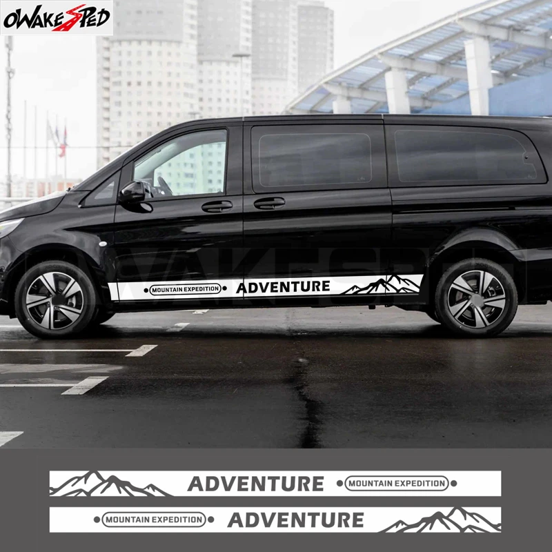 2Pcs Car Stickers Camper Van Vinyl Decals For Mercedes Benz Vito V Class Viano W638 W639 W447 Marco Polo EQV Tuning Accessories