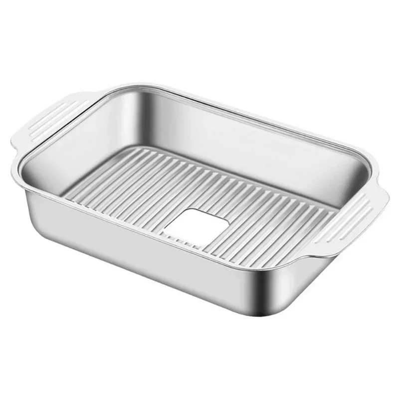 Picture 6: Roaster Pan Rectangular Fish Baking Pan Stainless Steel Roasting Non-Stick Grilling Trays Oven Accessories Kitchen Baking Tool