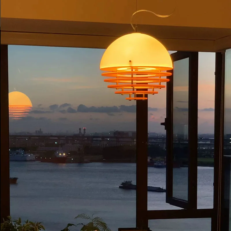 Sunset Orange Bar Pendelleuchten Moderne Schlafzimmer Esszimmer Balkon Insel Terrasse Flur Küche Pendelleuchten Innenbeleuchtung