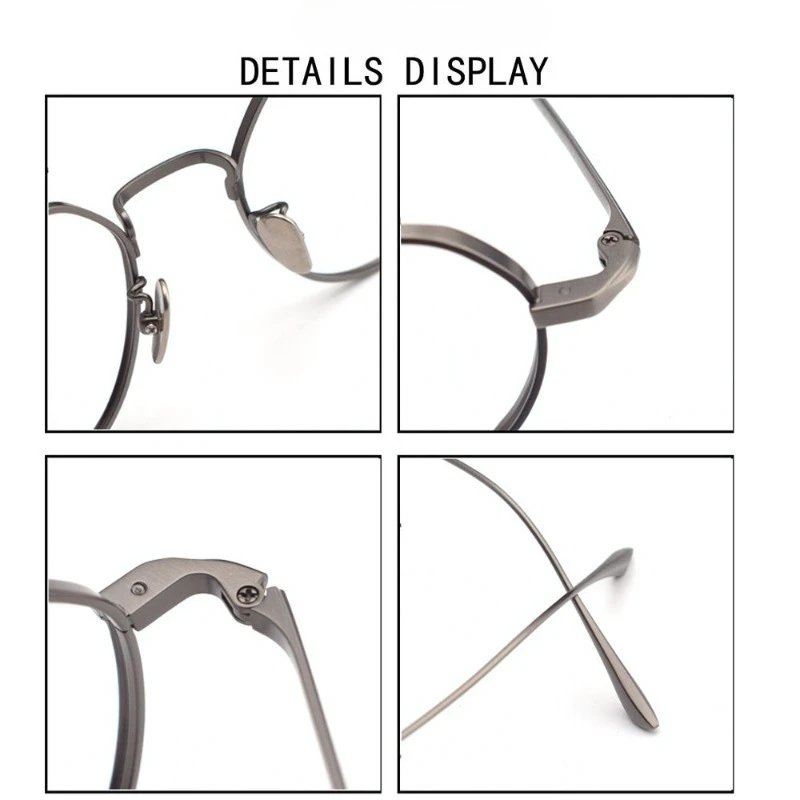 العلامة التجارية اليابانية مصمم البيضاوي جولة النظارات الإطار الرجال إطار كبير التيتانيوم النقي الرجعية مشهد النظارات خفيفة نمط جديد #5
