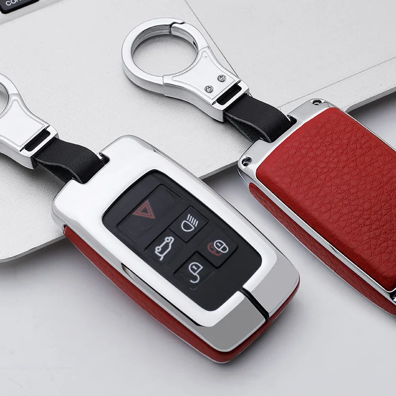 Car Key Case Cover For Land Rover A9 Range Rover Sport Evoque Freelander 2 Velar Discovery 5 Jaguar XJL C-X16 V12 XE XF X8 XJ