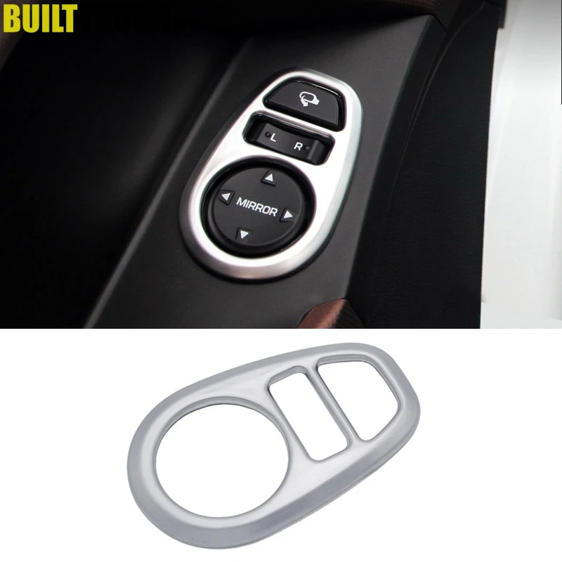 Dla Hyundai Creta 2015 2016-2019 Chromowany panel regulacji lusterka bocznego wstecznego Przełącznik Pokrętło Pokrywa sterowania Ramka wykończeniowa Bezel