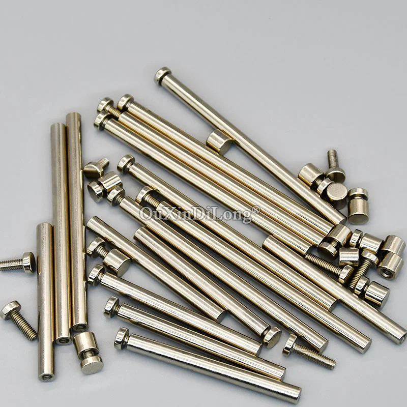 500PCS Metal Glass Standoff Pins Barrel Screws Billboard Photo Frame Signage Clip Nails Advertisement Nails Chromed