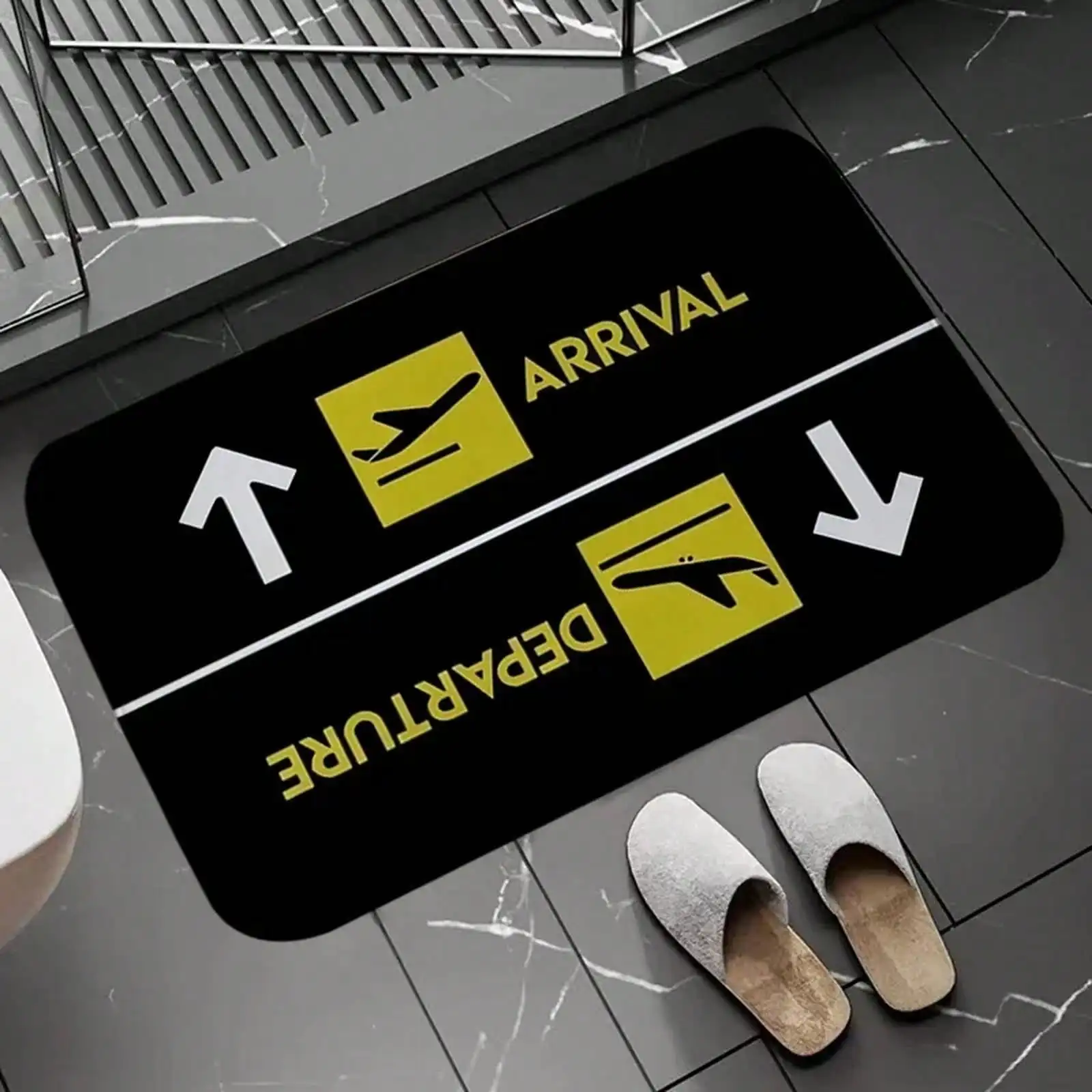 Non-Slip Doormat Arrivals And Departures Long Corridor Carpet Entrance Flannel Door Mat Bath Kitchen Carpets Living Room Home Decor Mats