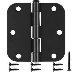 3Pack Interior Round Door Hinges 3.5 X 3.5 Inch 5/8inch Removable Pin Radius Door Hinge Door Hardware  Door Window Hinges
