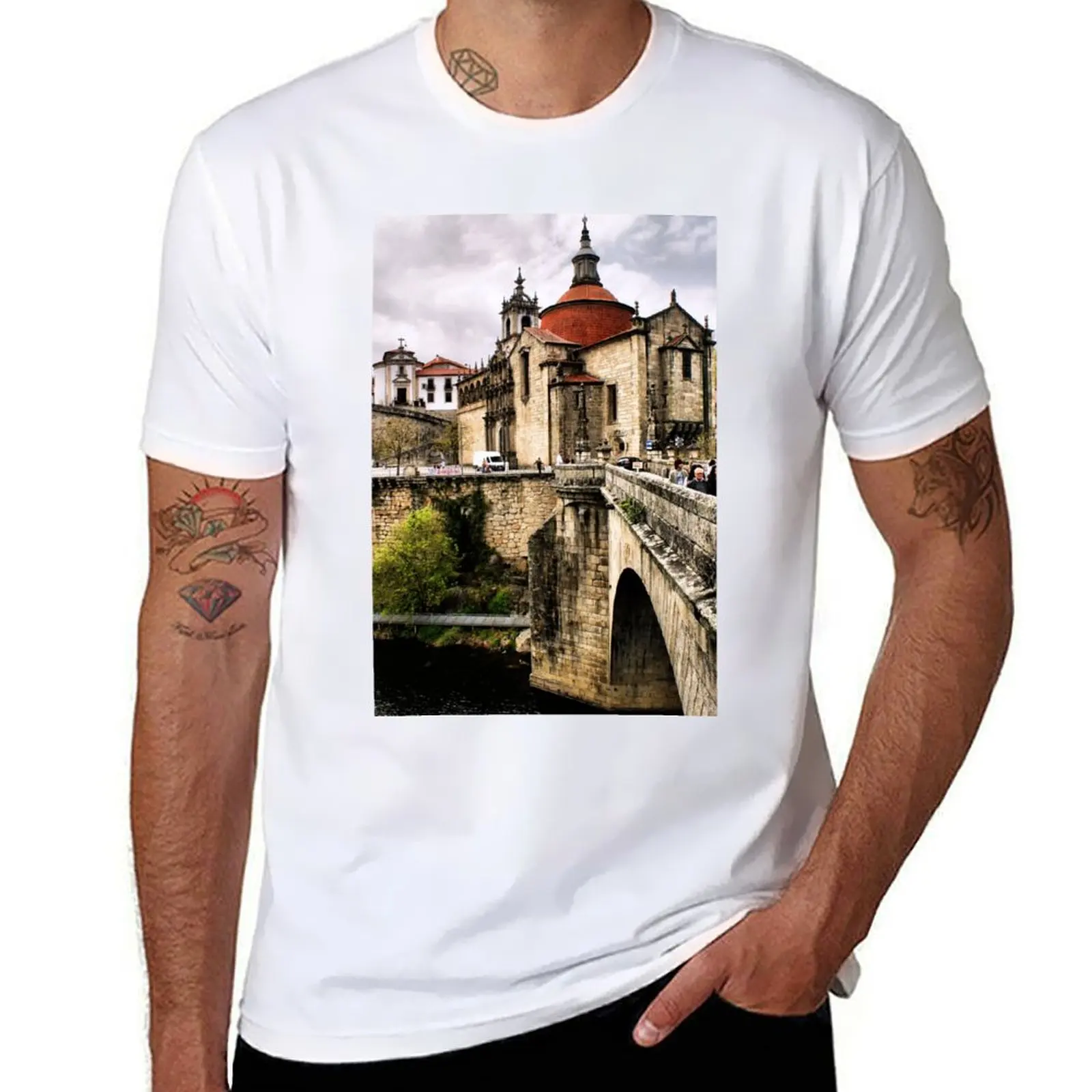 S?o Gon?alo Monastery and bridge in Amarante T-Shirt luxury t-shirt custom t-shirts summer tops mens fashion