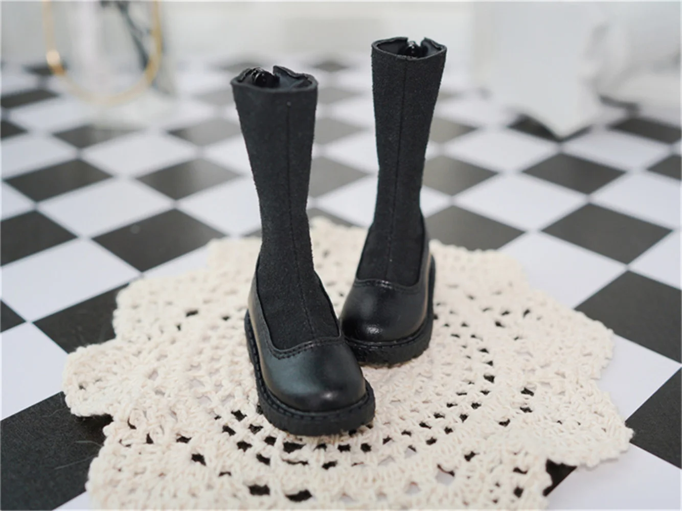 BJD SD Doll  Shoes Suitable for 1/4& Uncle &ID75 boots Oxford sole soft sole round head knee-high boots bjd Doll accessories