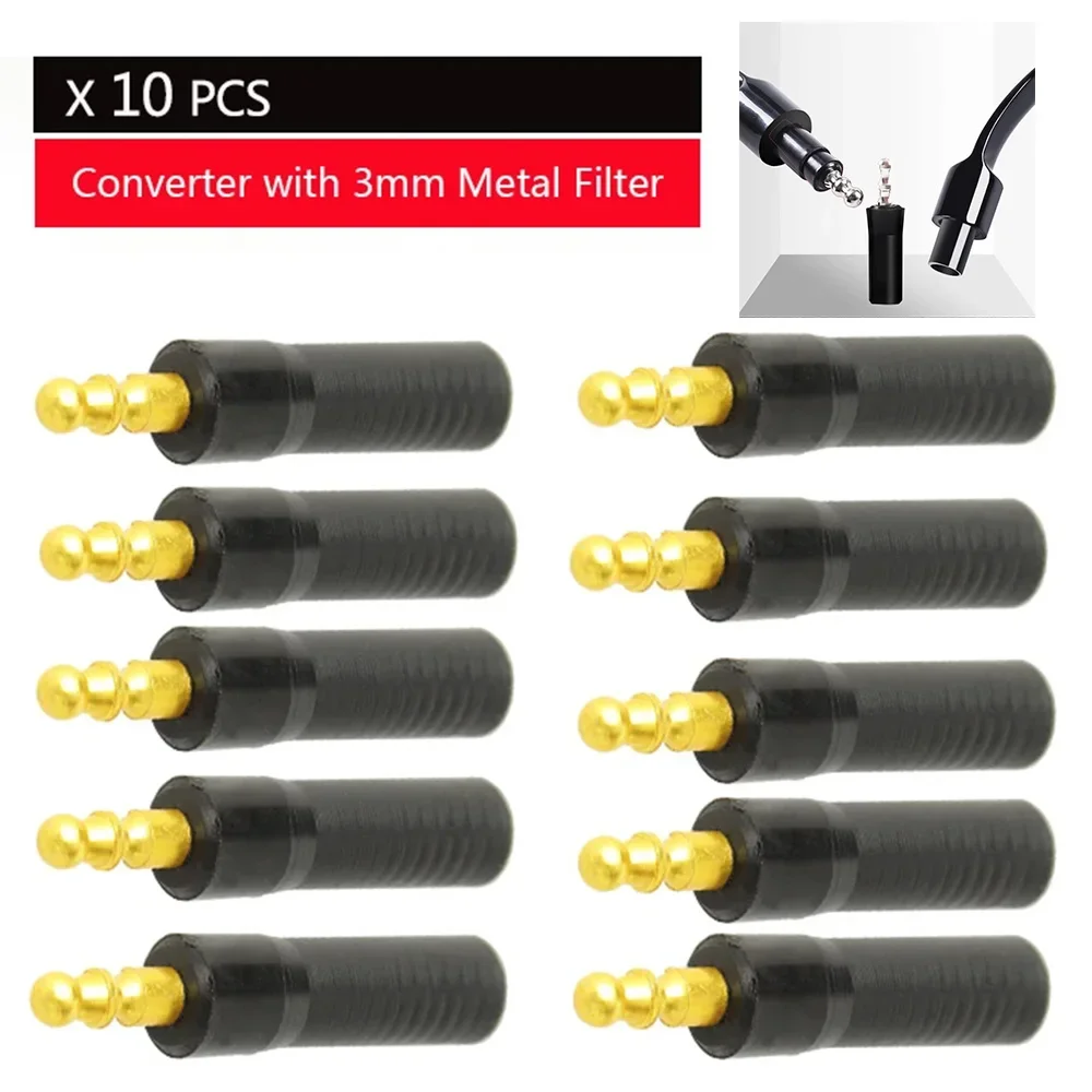 10 Sets 9mm To 3mm Smoking Pipe Stem Filter Reducer Adapter Metal Filter Element Tobacco Pipe Accessories