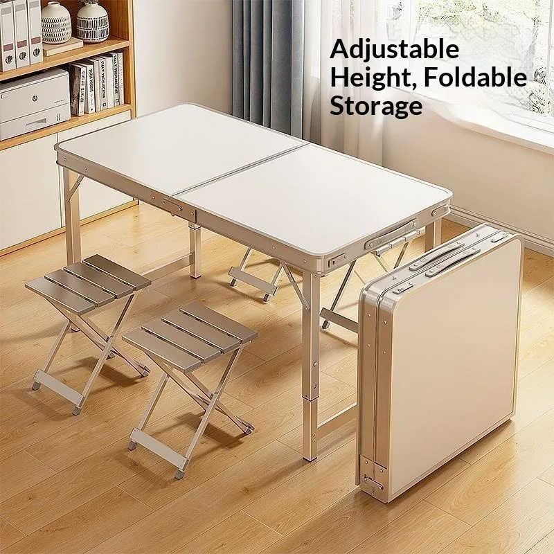 Portable Folding Dining Table Lightweight Collapsible Market Stall Display Table Outdoor Camping Picnic Tailgate Home Kitchen