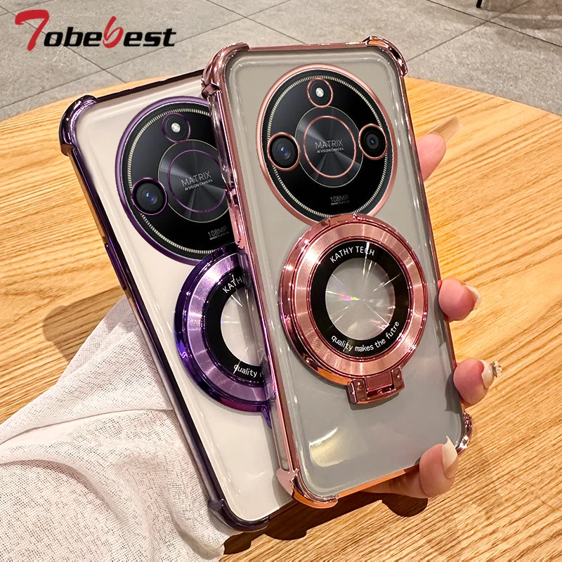 Klare stoß feste transparente Beschichtung magsafe Magnetst änder halter Fall für Huawei Honor x50 x40 Abdeckung