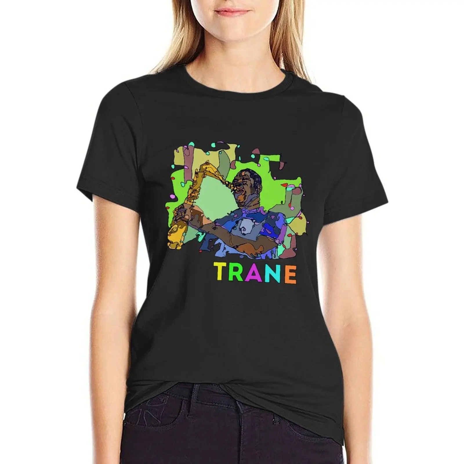 TRANE (John Coltrane) - Jazz Legends Art Series by Hristo vatchev t-shirt abbigliamento estetico abbigliamento femminile abbigliamento per donna