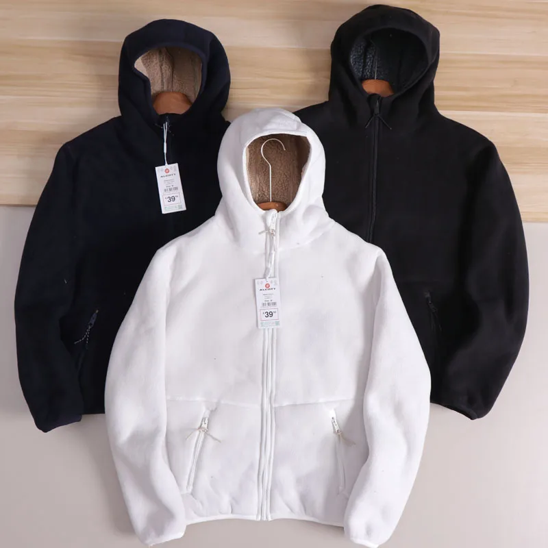 

Thiened Lamb Fce Jaet 540g уличная повседневная двусторонняя одежда с капюшоном осень-зима мужская длинная молния из полиэфирного волокна све