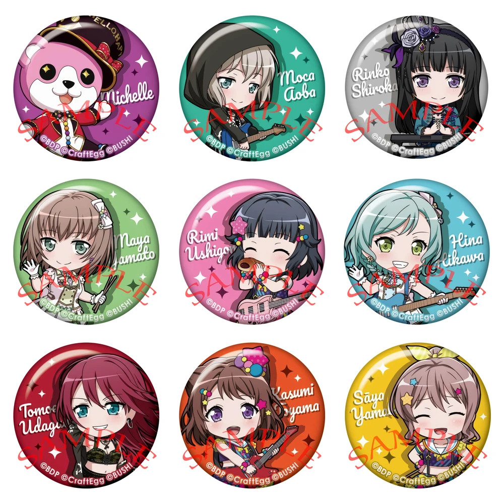 Anime BanG Dream Cosplay Yamabuki Saaya Hanazono Tae Toyama Kasumi Arisa Ichigaya insignia de dibujos animados broche Pins accesorios regalos