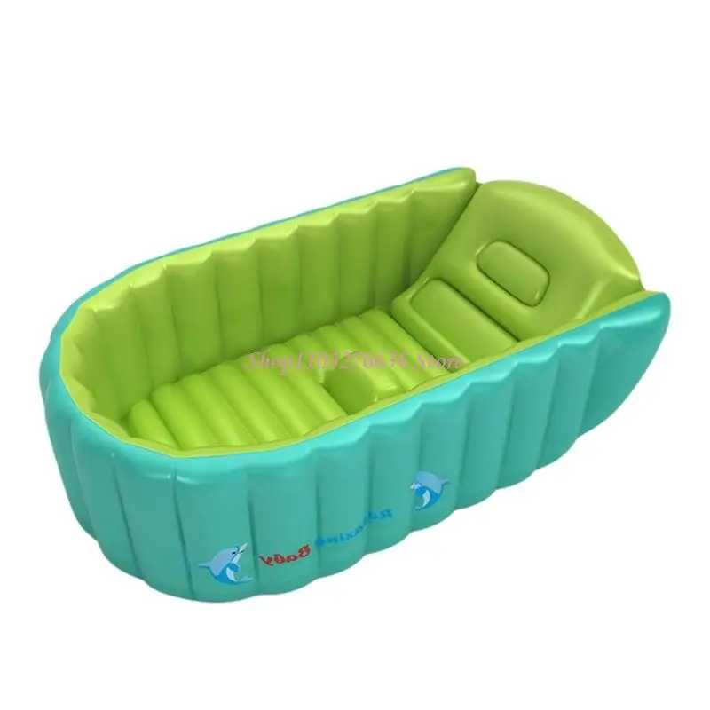 R6FD Faltbare Badewanne, Babybadewanne, Cartoon-Tiermuster, aufblasbare Badewanne für Kinder, zum Aufblasen, empfohlen für 0–6 – Detail 3