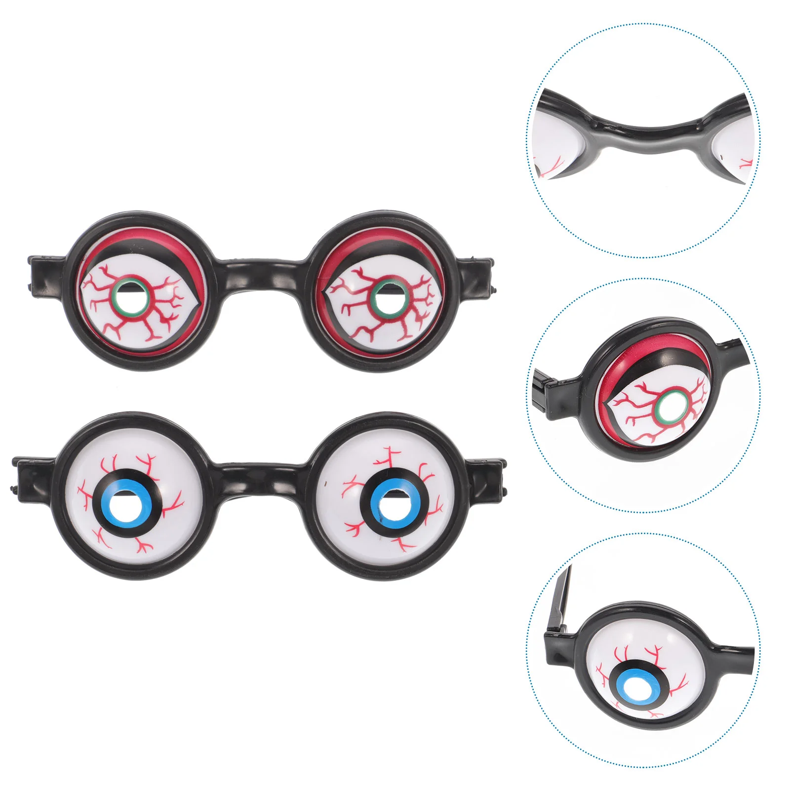 2 Pcs Eye Glasses Apparel Creepy Party Supplies Halloween Prop Scary Eyeglasses Eyeball Plastic Costume Fake Prank Child