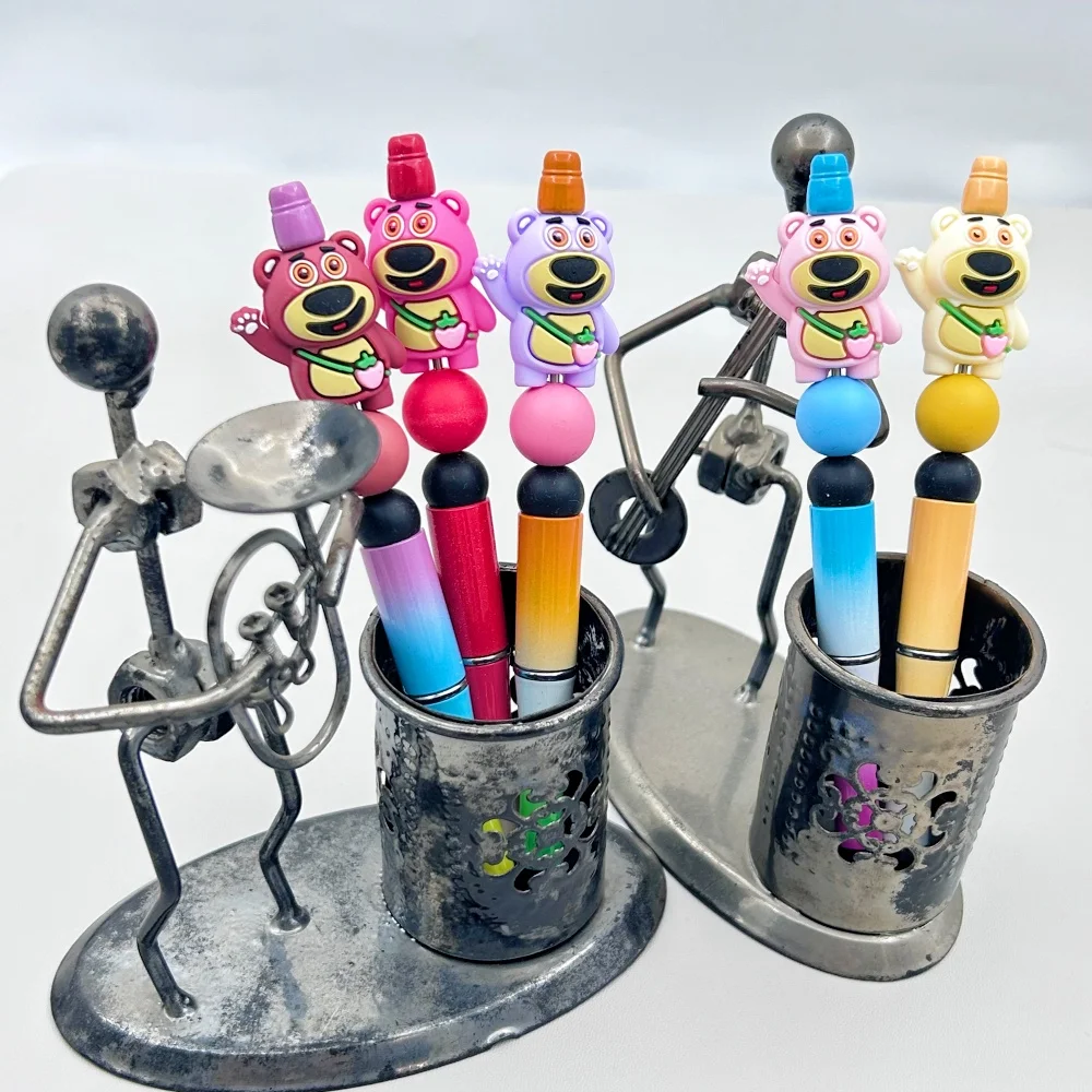 10PC Manik-manik Silikon 3D DIY Bentuk Beruang untuk Rantai Puting, Manik-manik Pena, Aksesoris Perhiasan, Manik-manik Focal 3D, Silikon Food Grade untuk Hadiah Bayi