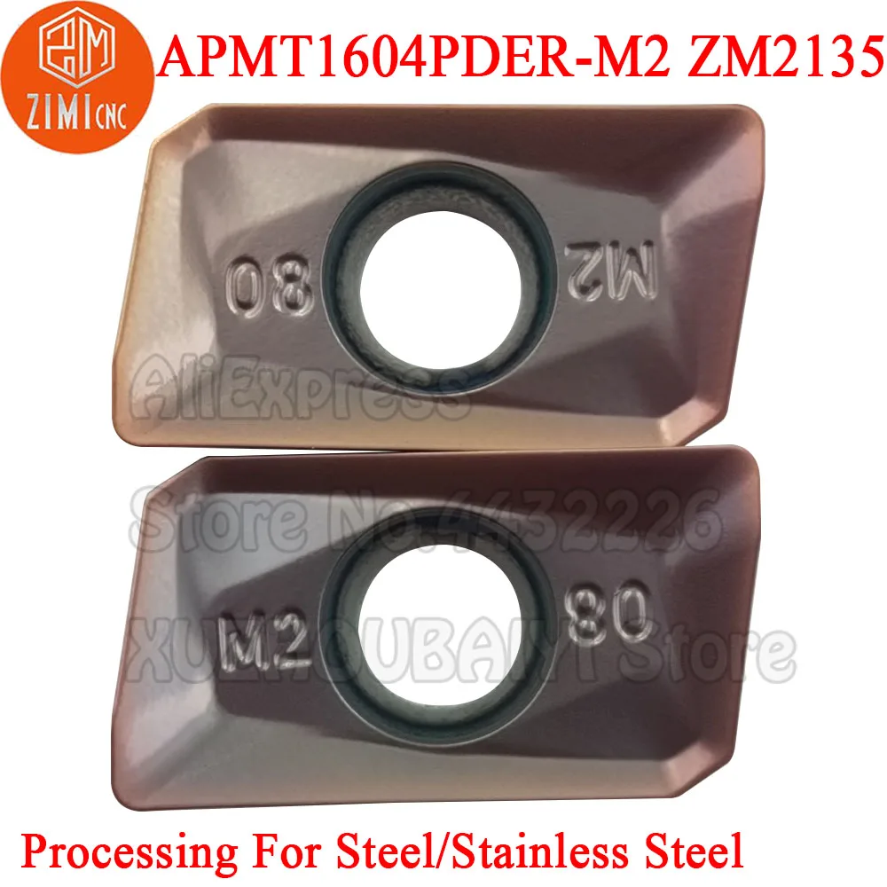 10 pz APMT1604PDER-M2 ZM2135 muslimym2 ZM2135 APMT1604 PDER APMT 1604 inserti di fresatura in metallo duro utensili per tornitura taglierina CNC