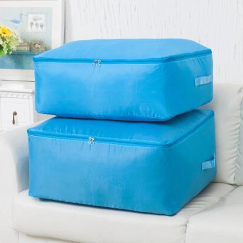 Quilt Storage Bag Oxford Large Capacity Closet Organizers Blanket Dustproof Zipper Storage Bags Organizer Wardrobe Storage Box