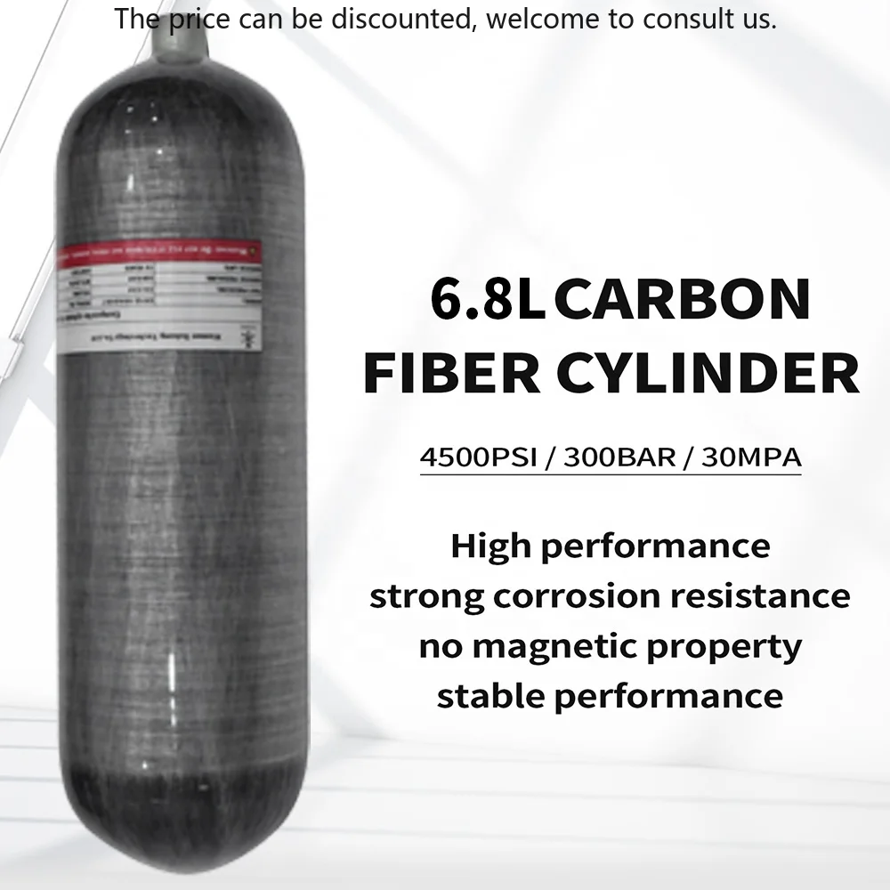 

TUXING Manufacturer Low Price High Pressure 6.8liter 30mpa 300bar 4500psi PCP Scuba Diving Carbon Fiber Air Tank For Snorkeling