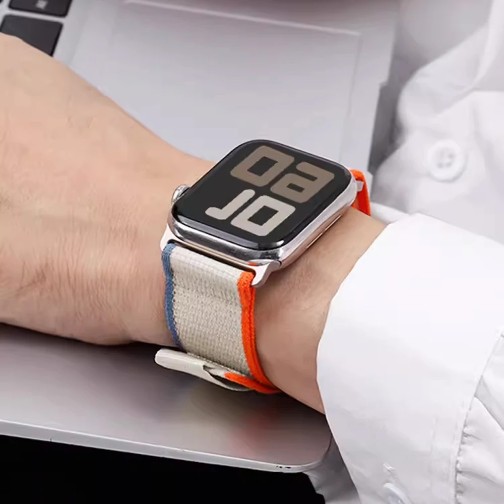 Trail Loop for Apple Watch Ultra 2 Band 44mm 45mm 49mm 40mm 41mm 42mm nylon sport bracelet correa series 10 9 8 7 6 5 4 se Strap