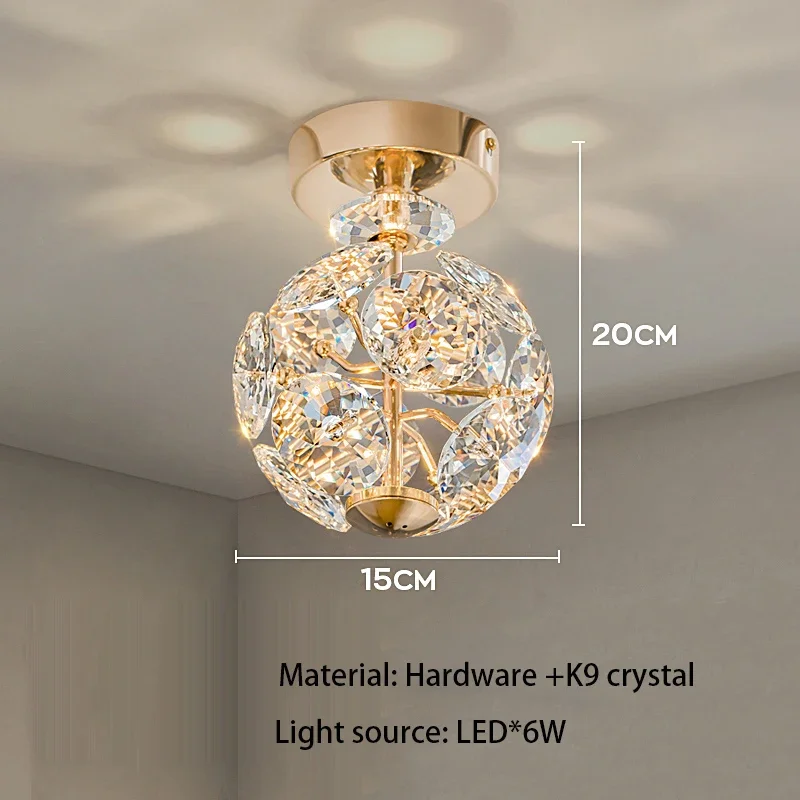 K9 Pure Crystal Small Chandelier, Luz de cabeceira moderna, LLuxury Crystal Wall Lamp, Corredor Teto Lâmpada, Bar Decoração, Noble Lâmpadas